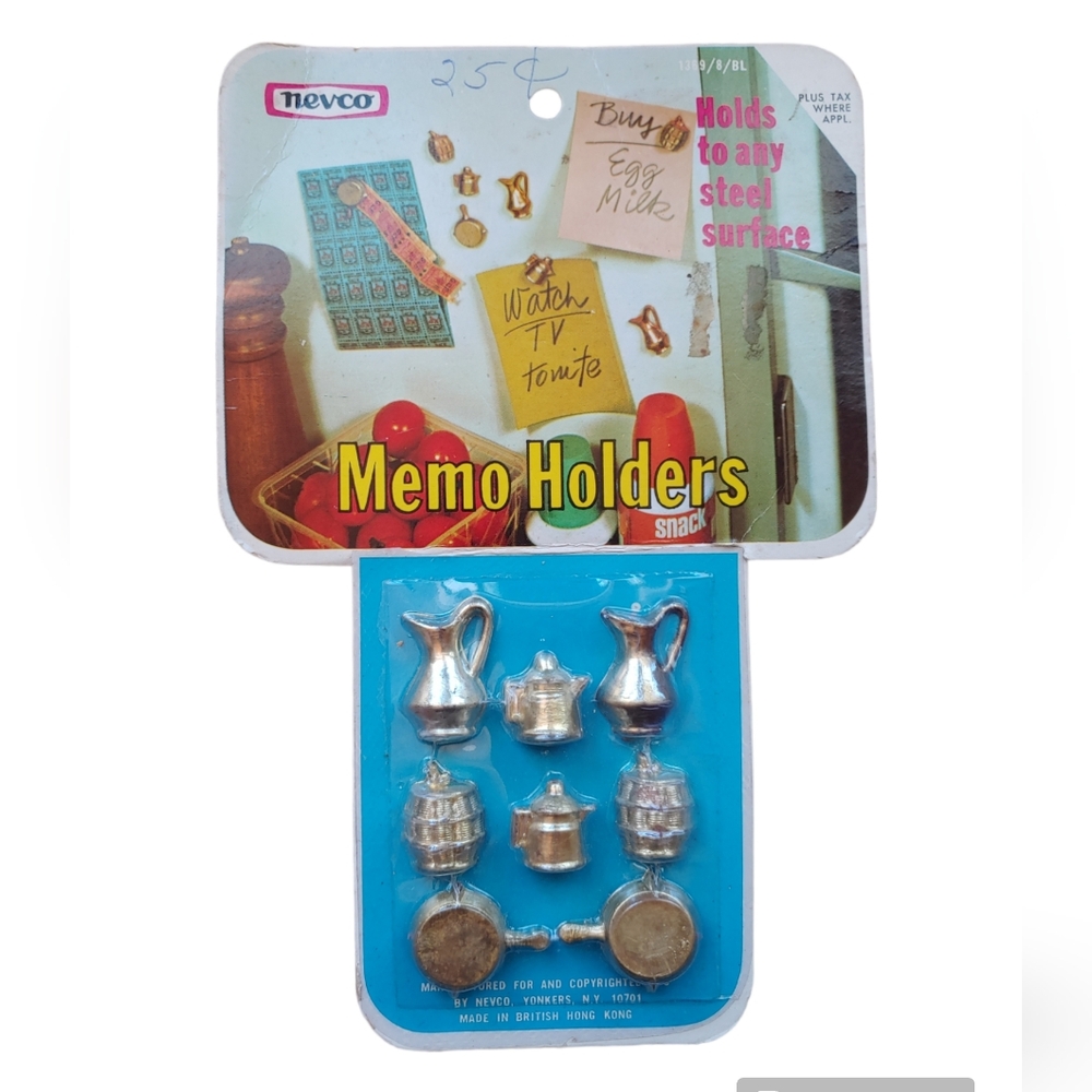 Nevco Refrigerator Kitchen Pots Pans Pitcher Magnets New Dead Stock Cottagecore